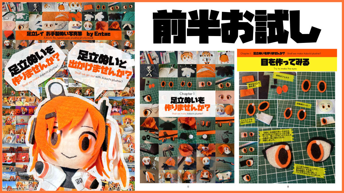 足立レイお手製ぬい写真集「足立ぬいを作りませんか？足立ぬいと出かけませんか？」前半パート